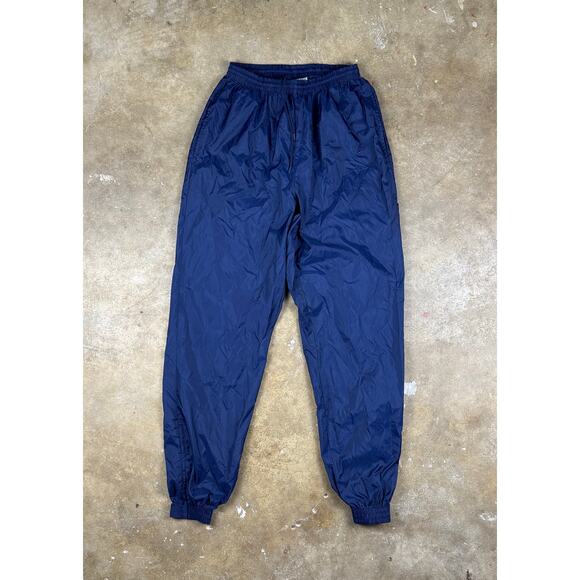Vintage Nike 90s Windbreaker Pants Men’s M Navy Blue Nylon Track Bottoms USA Tag - Picture 1 of 8